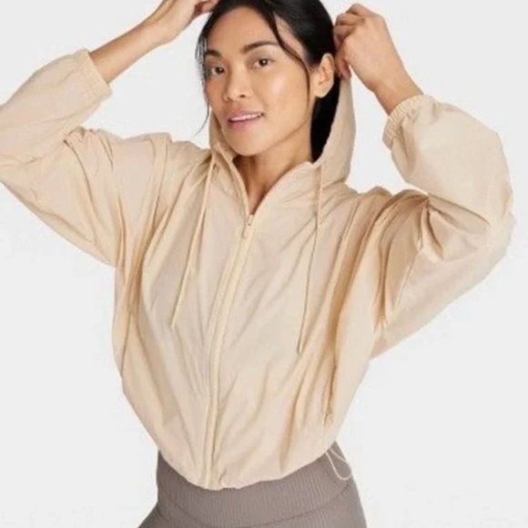 Full-Zip Windbreaker Jacket - All in Motion™ Beige S - Picture 2 of 5